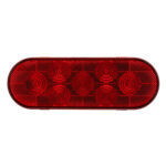 7 LED Oval Light (Stop, Turn & Tail) - Red LED/Red Lens (Bulk) - Image 2
