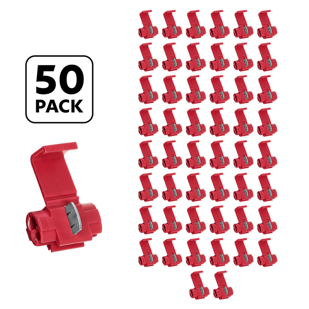 22-18 AWG Red Snap Lock Tap Splice Connector (50 pcs/Bag)40109P50