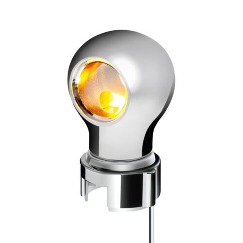 Thread-On Chrome Charlotte Style Gearshift Knob With LED 13/15/18 Speed Adapter-Amber LED71175