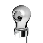 Thread-On Chrome Charlotte Style Gearshift Knob With LED 13/15/18 Speed Adapter-Amber LED - Image 2