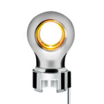 Thread-On Chrome Charlotte Style Gearshift Knob With LED 13/15/18 Speed Adapter-Amber LED - Image 3