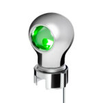 Thread-On Chrome Charlotte Style Gearshift Knob With LED 13/15/18 Speed Adapter-Green LED71178