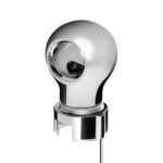 Thread-On Chrome Charlotte Style Gearshift Knob With LED 13/15/18 Speed Adapter-Green LED - Image 2