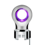 Thread-On Chrome Charlotte Style Gearshift Knob With LED 13/15/18 Speed Adapter-Purple LED - Image 3