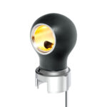 Thread-On Matte Black Charlotte Style Gearshift Knob With LED 13/15/18 Speed Adapter-Amber LED71181