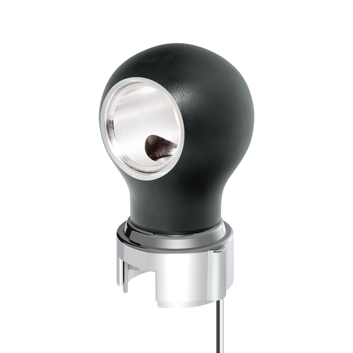 Thread-On Matte Black Charlotte Style Gearshift Knob With LED 13/15/18 Speed Adapter-White LED71183