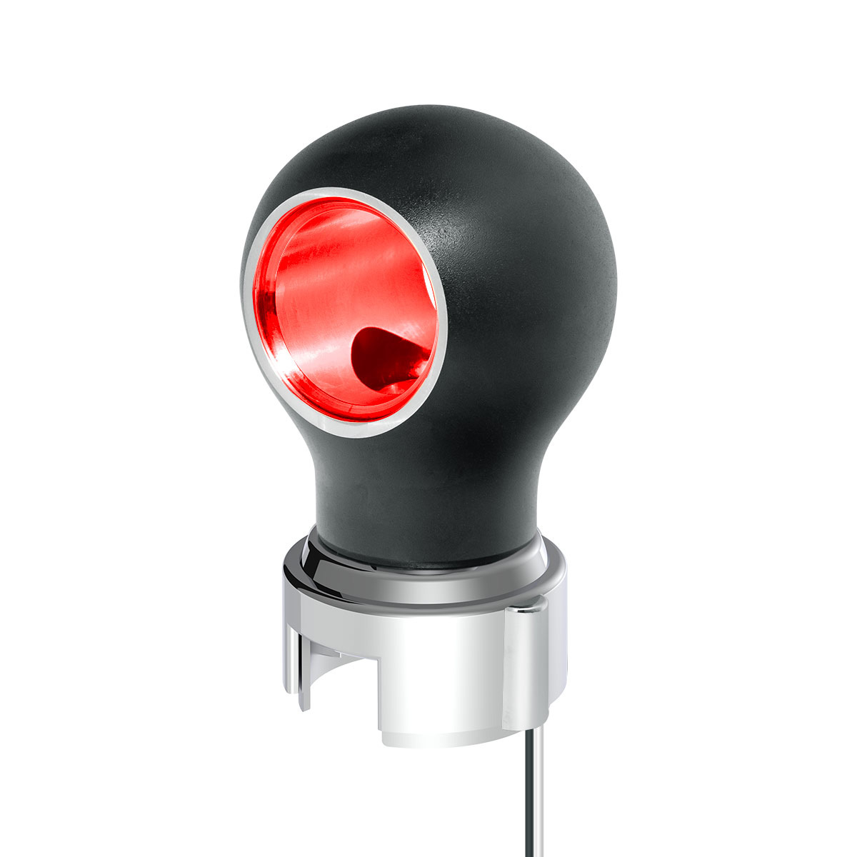 Thread-On Matte Black Charlotte Style Gearshift Knob With LED 13/15/18 Speed Adapter-Red LED71186