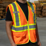 High Visibility Reflective Orange Safety Vest-Large - Image 6