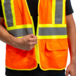 High Visibility Reflective Orange Safety Vest-Small - Image 5