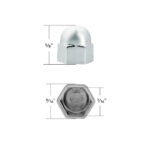 7/16" X 5/8" Chrome Die-Cast Acorn Nut Cover (50 pcs/Bag) - Image 5