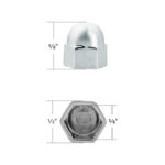 3/8" X 5/8" Chrome Die-Cast Acorn Nut Cover (50 pcs/Bag) - Image 5