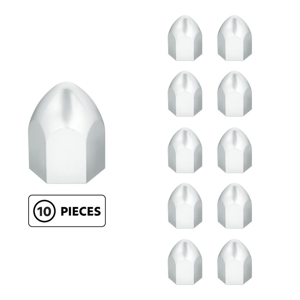 1" x 1 5/8" Chrome Plastic Bullet Nut Cover - Push-On (10 Pack) 10062P