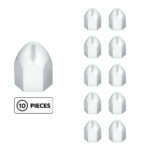 1" x 1 5/8" Chrome Plastic Bullet Nut Cover - Push-On (10 Pack) 10062P