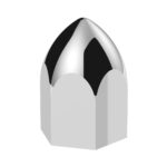 11/16" X 1-5/16" Chrome Plastic Bullet Nut Cover - Push-On (10-Pack) - Image 2