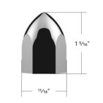 11/16" X 1-5/16" Chrome Plastic Bullet Nut Cover - Push-On (10-Pack) - Image 5
