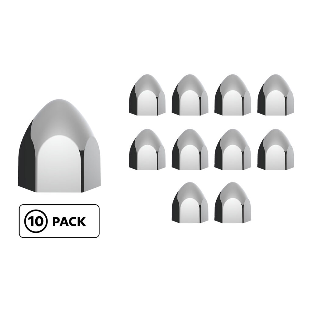 3/4" X 1 3/8" Chrome Plastic Bullet Nut Cover - Push-On (10-Pack) 10069P