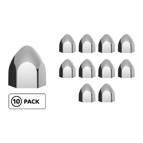 3/4" X 1 3/8" Chrome Plastic Bullet Nut Cover - Push-On (10-Pack) 10069P