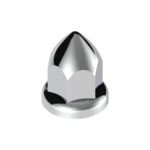 33mm X 2 3/8" Chrome Plastic Bullet Nut Covers W/ Flange - Push-On (Color Box Of 20) 10075