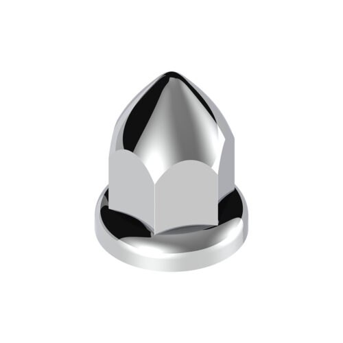 33mm X 2 3/8" Chrome Plastic Bullet Nut Covers W/ Flange - Push-On (Color Box Of 20) 10075
