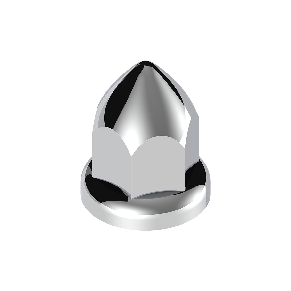 33mm X 2 3/8" Chrome Plastic Bullet Nut Covers W/ Flange - Push-On (Color Box Of 20) 10075