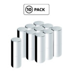 33mm X 6-1/2" Chrome Plastic Tall Cylinder Nut Cover - Thread-On (10 Pcs) 10370