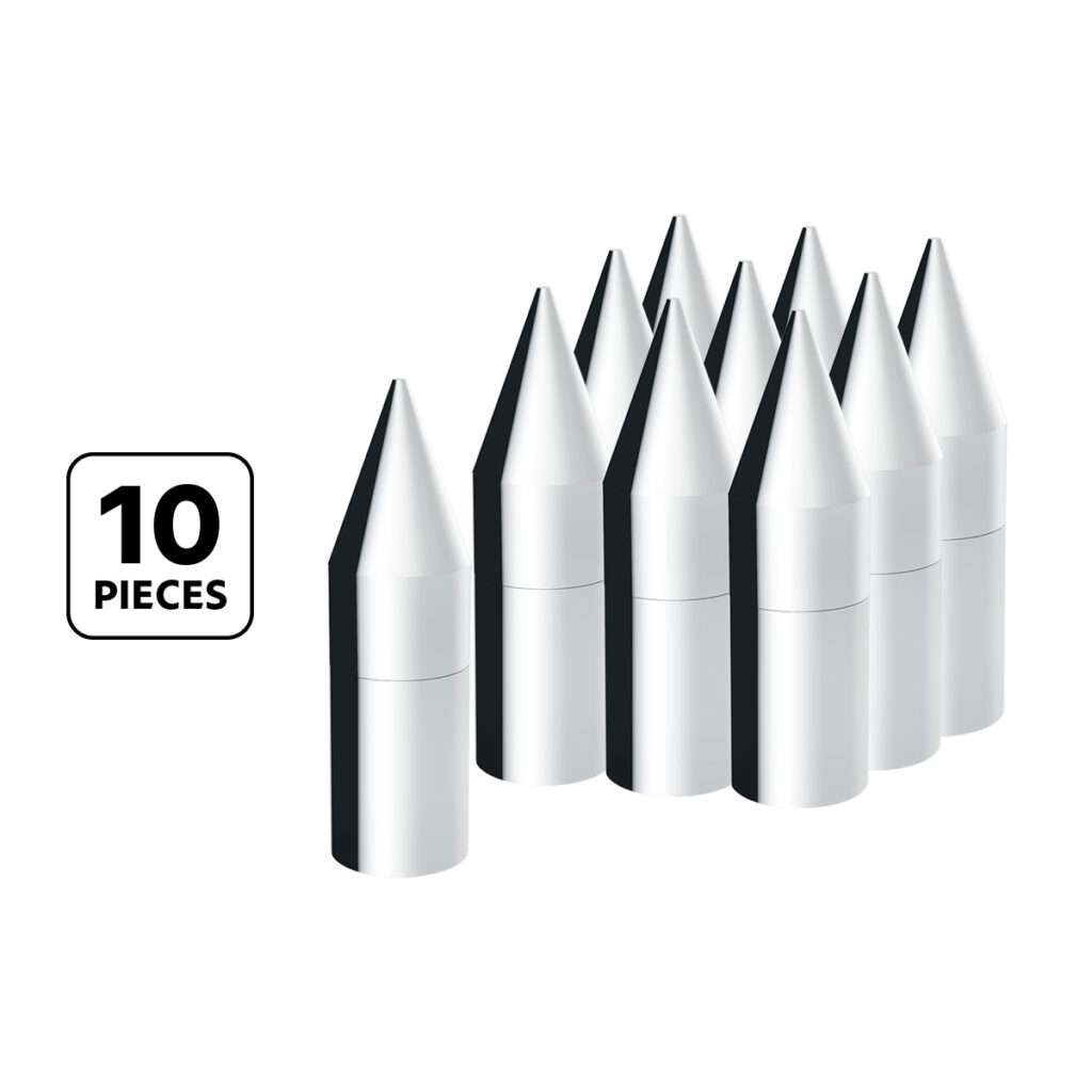 33mm X 7-1/8" Chrome Plastic Tall Spike Nut Cover - Thread-On (10 Pcs) 10372