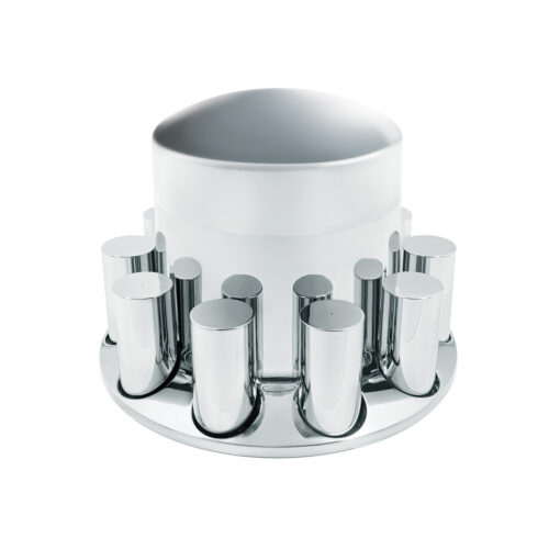 Chrome Plastic Extra Tall Rear Axle Cover With 33mm Thread-On Tall Cylinder Nut Covers 10373