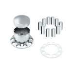 Chrome Plastic Extra Tall Rear Axle Cover With 33mm Thread-On Tall Cylinder Nut Covers - Image 3
