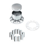 Chrome Plastic Extra Tall Flat Top Rear Axle Cover With 33mm Thread-On Tall Cylinder Nut Covers - Image 3