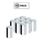 33mm x 3-1/2" Chrome Plastic Cylinder Nut Cover - Push-On (10-Pack) 10568