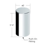 33mm x 3-1/2" Chrome Plastic Cylinder Nut Cover - Push-On (10-Pack) - Image 4