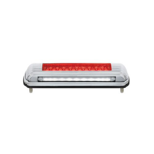 Chrome License Plate Light With Red LED 3rd Brake Light - Red LED/Red Lens 110203
