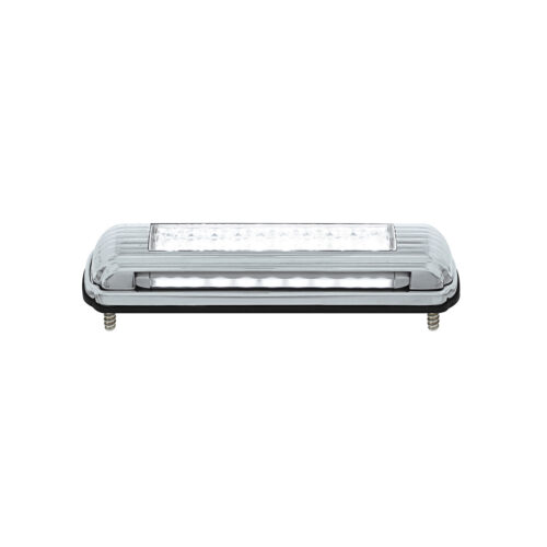 Chrome License Plate Light With White LED Backup Light - White LED/Clears Lens 110204