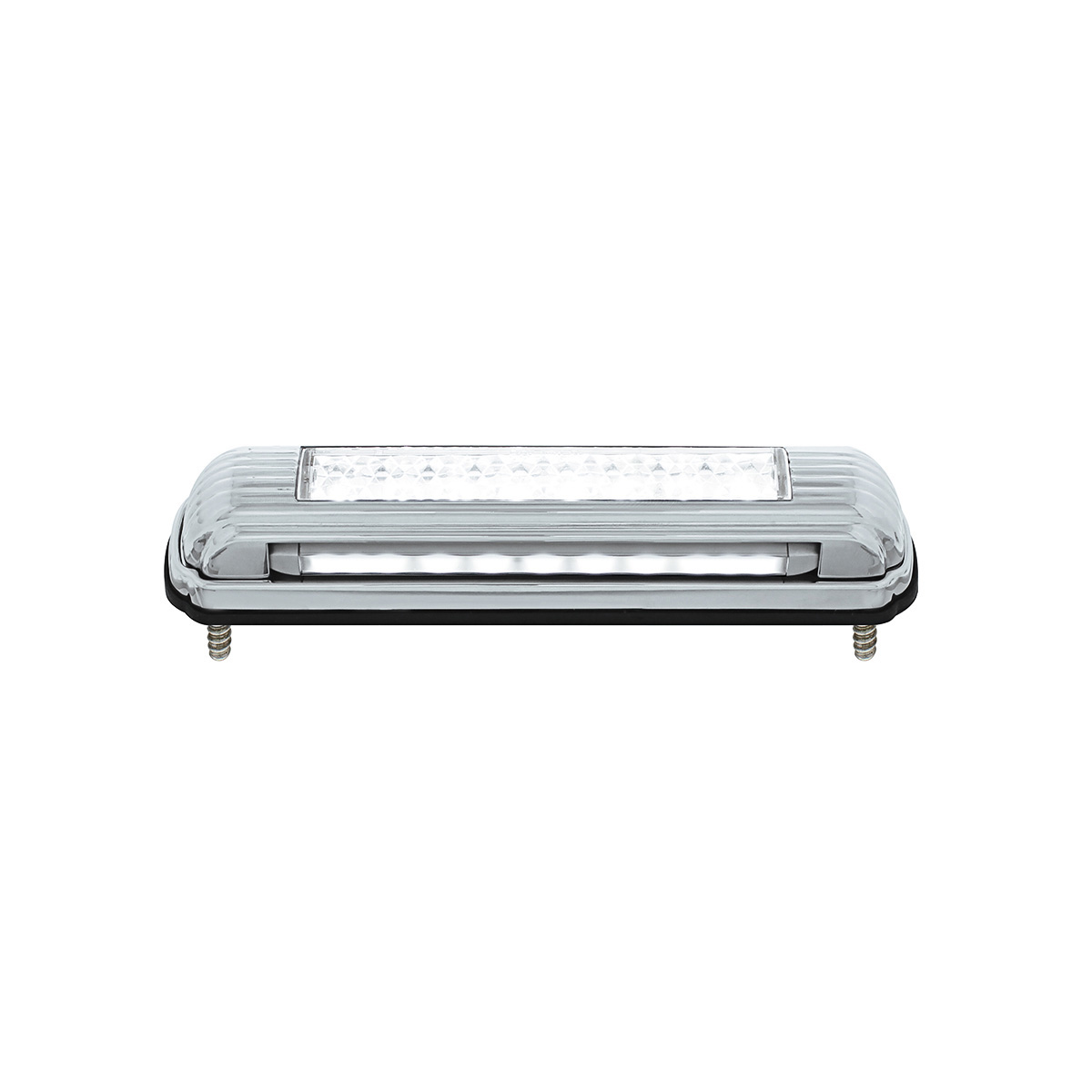 Chrome License Plate Light With White LED Backup Light - White LED/Clears Lens 110204