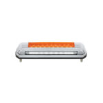 Chrome License Plate Light With Amber LED Auxiliary Light - Amber LED/Amber Lens 110265