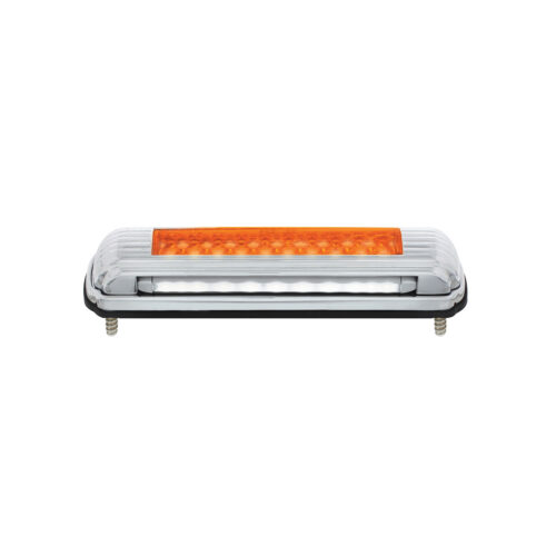 Chrome License Plate Light With Amber LED Auxiliary Light - Amber LED/Amber Lens 110265