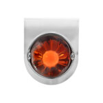 Dual Function Glass Watermelon Light With Stainless Steel Light Bracket Kit With LED Bulb-Amber LED/Dark Amber Lens - Image 4