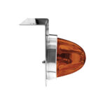 Dual Function Glass Watermelon Light With Stainless Steel Light Bracket Kit With LED Bulb-Amber LED/Dark Amber Lens - Image 5