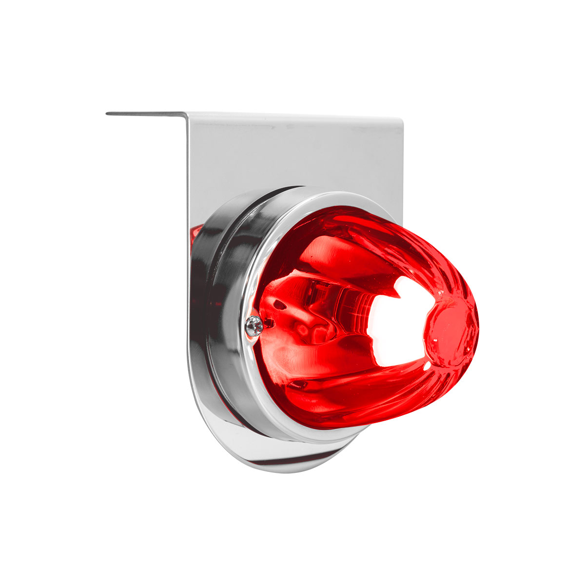 Dual Function Glass Watermelon Light With Stainless Steel Light Bracket Kit With LED Bulb-Red LED/Red Lens 20444