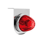Dual Function Glass Watermelon Light With Stainless Steel Light Bracket Kit With LED Bulb-Red LED/Red Lens - Image 2