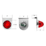 Dual Function Glass Watermelon Light With Stainless Steel Light Bracket Kit With LED Bulb-Red LED/Red Lens - Image 8
