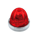 Dual Function Glass Watermelon Flush Mount Kit With LED Bulb - Red LED/Red Lens - Image 2