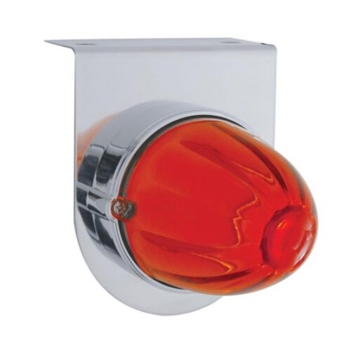 Glass Watermelon Light With Stainless Steel Light Bracket Kit- Dark Amber Lens 20478DK