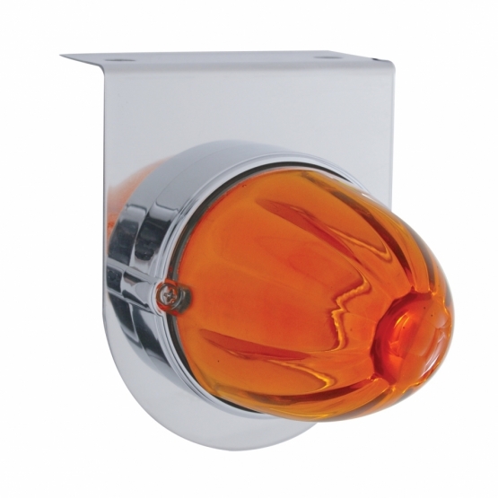 Glass Watermelon Light With Stainless Steel Light Bracket Kit- Amber Lens 20478