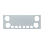 33-3/4" SS Rear Center Light Panel With Four 4" & Six 2" Light Cutouts(No LP Holes) 21434