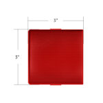 3" x 3" Square Dome Light Lens - Red - Image 5