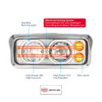 Chrome High Power Heated 10 LED Headlight With LED Turn & DRL-Driver 32876