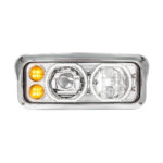 Chrome High Power Heated 10 LED Headlight With LED Turn & DRL-Passenger - Image 2