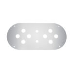 Stainless Steel Above Door Dome Light Plate With 8 x 3/4" Mini Light Cutouts For Kenworth & Peterbilt Trucks 34026