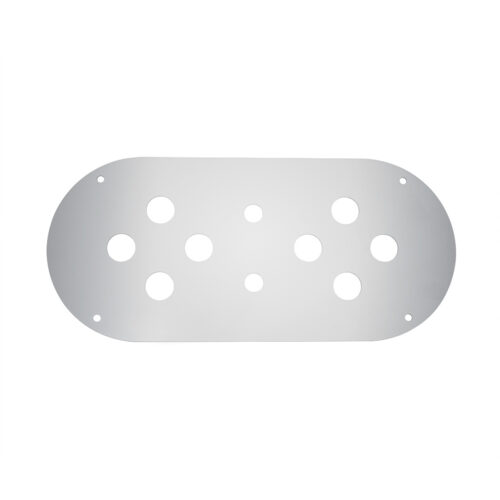Stainless Steel Above Door Dome Light Plate With 8 x 3/4" Mini Light Cutouts For Kenworth & Peterbilt Trucks 34026